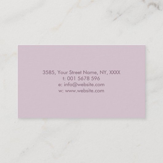 Lotus Blume - Pastell Rose Lavendel Visitenkarte (Rückseite)