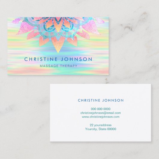 Lotus Blume Pastellfarben Design Visitenkarte (Vorne/Hinten)