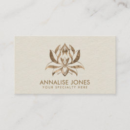 Lotus Blume - Pastellgold auf der Leinwand Visitenkarte