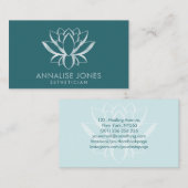Lotus Blume - Pearl Powder Blue Green Visitenkarte (Vorne/Hinten)