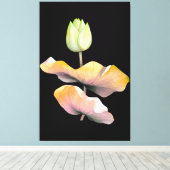 Lotus Blume Poster, Abstrakter Zen Art Prin Leinwanddruck (Insitu (Holzboden))