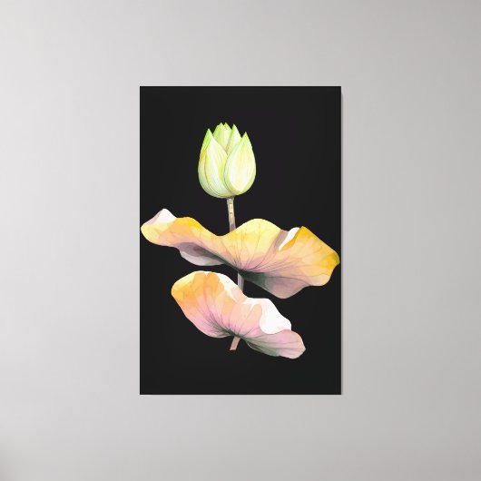 Lotus Blume Poster, Abstrakter Zen Art Prin Leinwanddruck (Vorderseite)