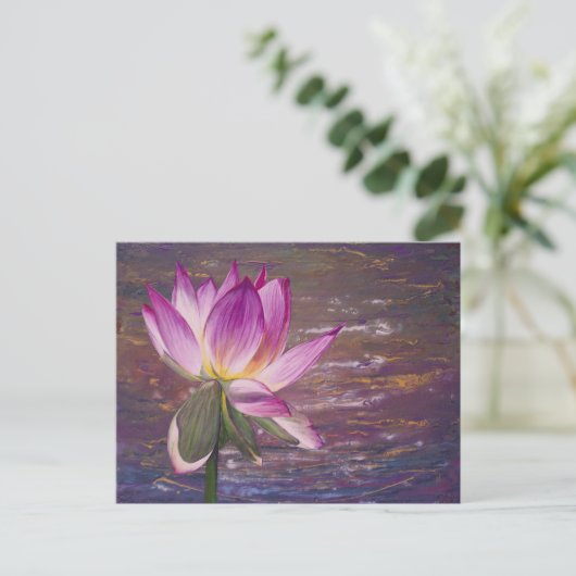 Lotus Blume Postkarte (Stehend Vorderseite)