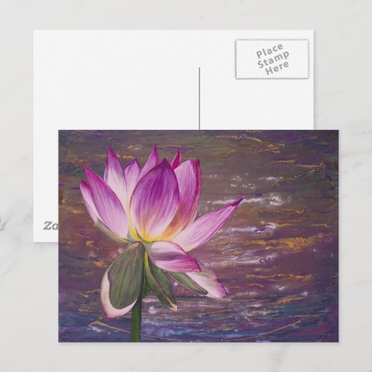 Lotus Blume Postkarte (Vorne/Hinten)