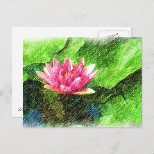 Lotus Blume Postkarte (Vorne/Hinten)
