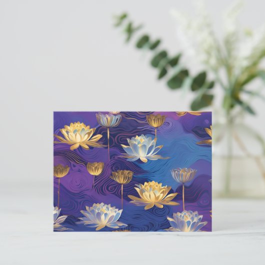 Lotus Blume Postkarte (Stehend Vorderseite)