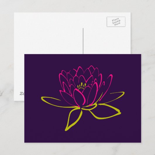 Lotus Blume Postkarte (Vorne/Hinten)