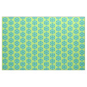 Lotus Blume Print, Lime Green und Light Blue Stoff (Fat Quarter (45,7 x 55,9 cm))
