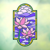 Lotus Blume Privatsphäre bei festgehaltenem Glas Fensteraufkleber (Blatt 3)