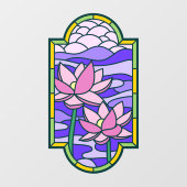 Lotus Blume Privatsphäre bei festgehaltenem Glas Fensteraufkleber (Blatt)