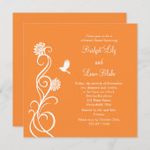 Lotus Blume Probe Abendessen (hellorange) Einladung (Vorne/Hinten)