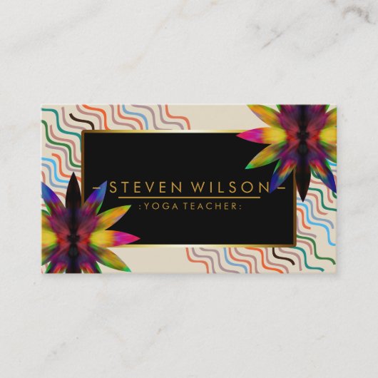 Lotus Blume Rainbow Decorative Yoga Holistisch Visitenkarte (Vorderseite)