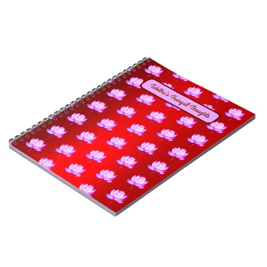 Lotus Blume Red Foil Hintergrundbild Notizblock (Linke Seite)