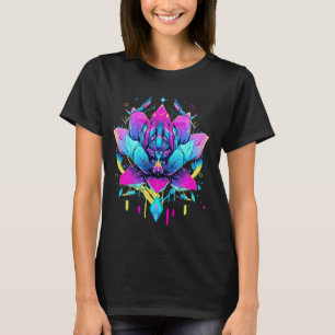 Lotus Blume Robotics Futuristic Cyberpunk Design T-Shirt