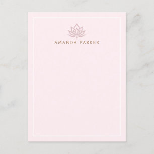 Lotus Blume Rosa Yoga Heilnotecard Postkarte