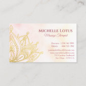 Lotus Blume Rose Visitenkarte (Rückseite)