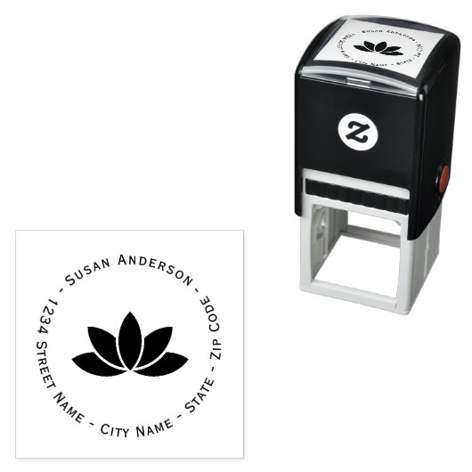 Lotus Blume Rücksendeadresse Selbstfarbige Briefma Permastempel (Beispiel)