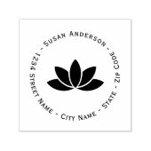 Lotus Blume Rücksendeadresse Selbstfarbige Briefma Permastempel (Design)