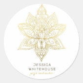 Lotus-Blume Runder Aufkleber (Vorderseite)