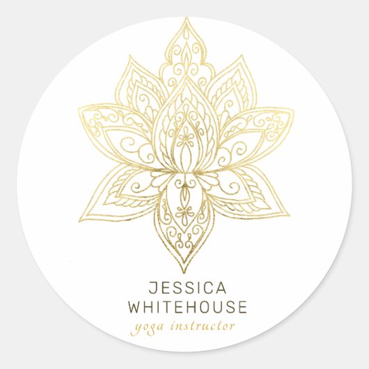 Lotus-Blume Runder Aufkleber (Vorderseite)
