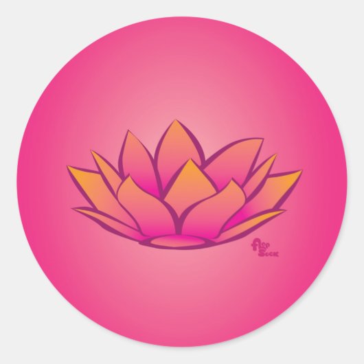 Lotus-Blume Runder Aufkleber (Vorderseite)