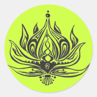 LOTUS-BLUME RUNDER AUFKLEBER