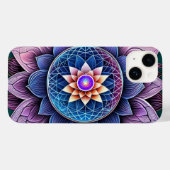 Lotus Blume Sacred Geometry Throat Chakra Reiki Case-Mate iPhone Hülle (Rückseite (Horizontal))