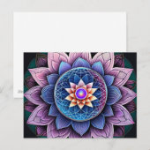 Lotus Blume Sacred Geometry Throat Chakra Reiki Postkarte (Vorne/Hinten)