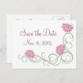 Lotus Blume Save the Date Postkarte (weiß) (Vorne/Hinten)