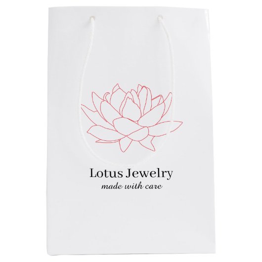 Lotus Blume Schmuck Schmuck Blumenlogo Mittlere Geschenktüte (Vorderseite)