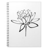 Lotus Blume Schwarz-Weiß Tinte Zeichnend Kunst Notizblock (Vorderseite)