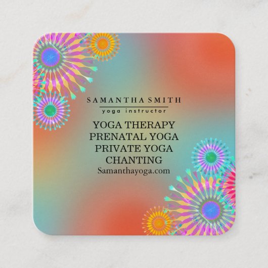 Lotus Blume Square Quadratische Visitenkarte (Vorderseite)