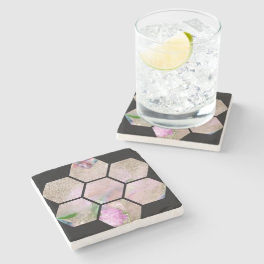 Lotus Blume Steinuntersetzer (Seitenansicht)