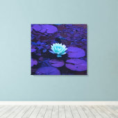 Lotus Blume Turquoise Lila Pond Zen Leinwanddruck (Insitu (Holzboden))