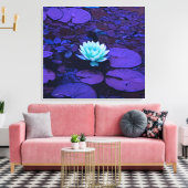 Lotus Blume Turquoise Lila Pond Zen Leinwanddruck (Insitu (Wohnzimmer))