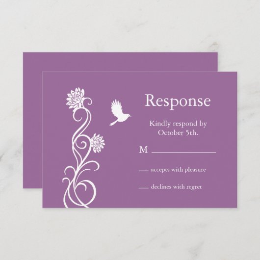 Lotus Blume UAWG (dunkel lila) RSVP Karte (Vorne/Hinten)