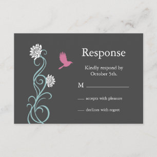 Lotus Blume UAWG (grau) RSVP Karte