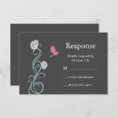 Lotus Blume UAWG (grau) RSVP Karte (Vorne/Hinten)