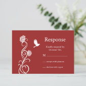 Lotus Blume UAWG (rot) RSVP Karte (Stehend Vorderseite)