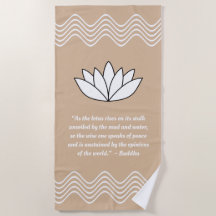 Lotus Blume und Buddha Quote Strandtuch