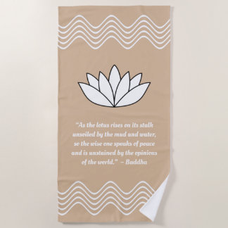 Lotus Blume und Buddha Quote Strandtuch