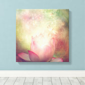 Lotus Blume und Dragonflies Canvas Print Leinwanddruck (Insitu (Holzboden))