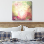 Lotus Blume und Dragonflies Canvas Print Leinwanddruck (Insitu (Schlafzimmer))