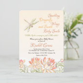 Lotus Blume und Dragonfly Einladung (Stehend Vorderseite)