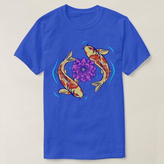 Lotus Blume und Koi Fish T-Shirt (Design vorne)