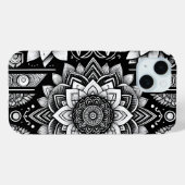 Lotus-Blume und -Mandalase in Schwarzweiß Case-Mate iPhone Hülle (Rückseite (Horizontal))