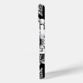 Lotus-Blume und -Mandalase in Schwarzweiß Case-Mate iPhone Hülle (Rückseite / Links)