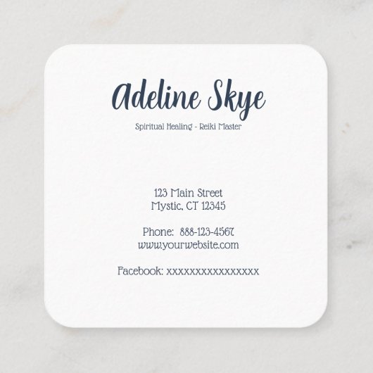 Lotus Blume und Mond Quadratische Visitenkarte (Rückseite)