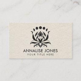 Lotus-Blume und Mondphasen Visitenkarte