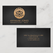 Lotus-Blume und Mondphasen Visitenkarte (Vorne/Hinten)